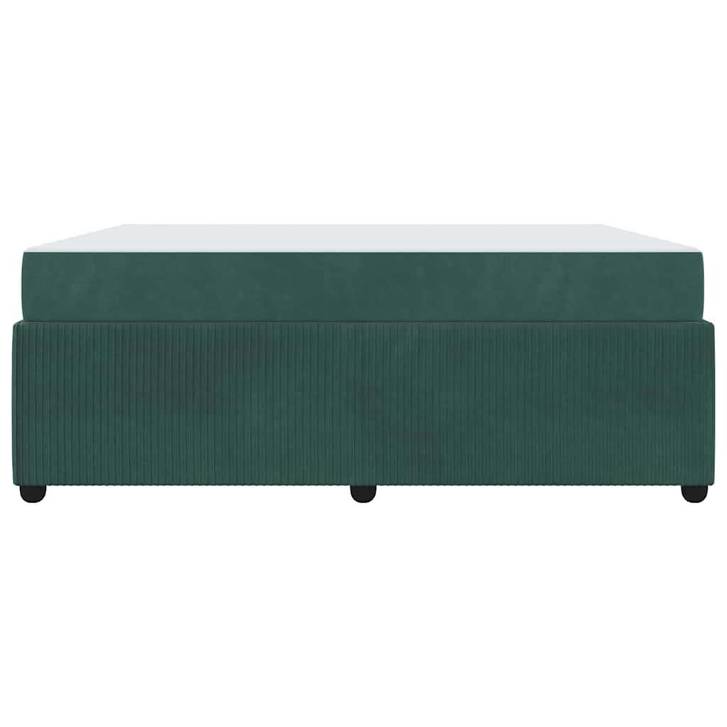 Sengeramme Med Madras Med Madras Mørkegrøn 180 X 200 Cm Fløjl - Billede 6