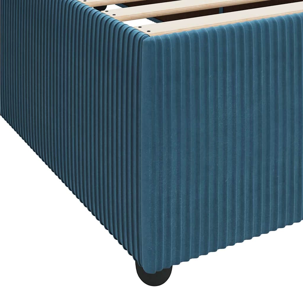 Sengeramme Med Madras Med Madras Blå 180 X 200 Cm Fløjl - Billede 9