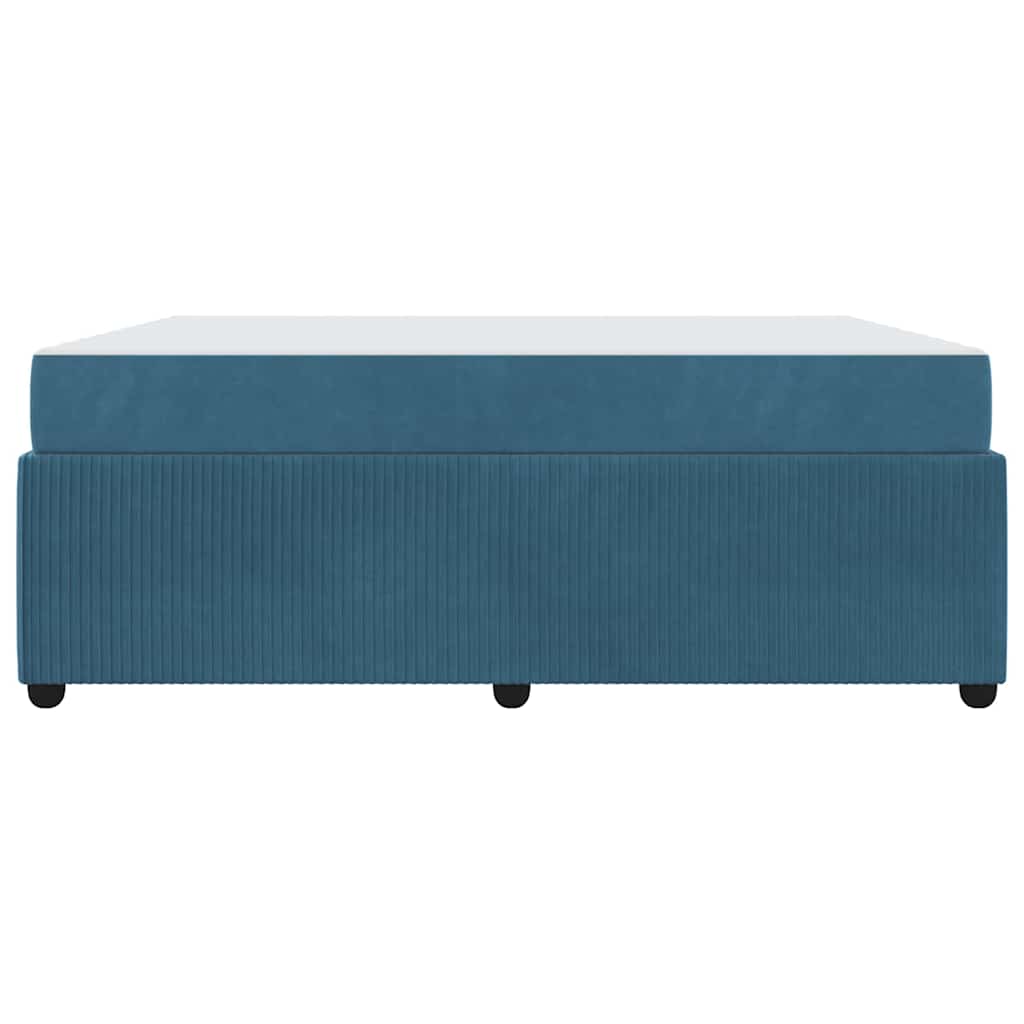 Sengeramme Med Madras Med Madras Blå 180 X 200 Cm Fløjl - Billede 6