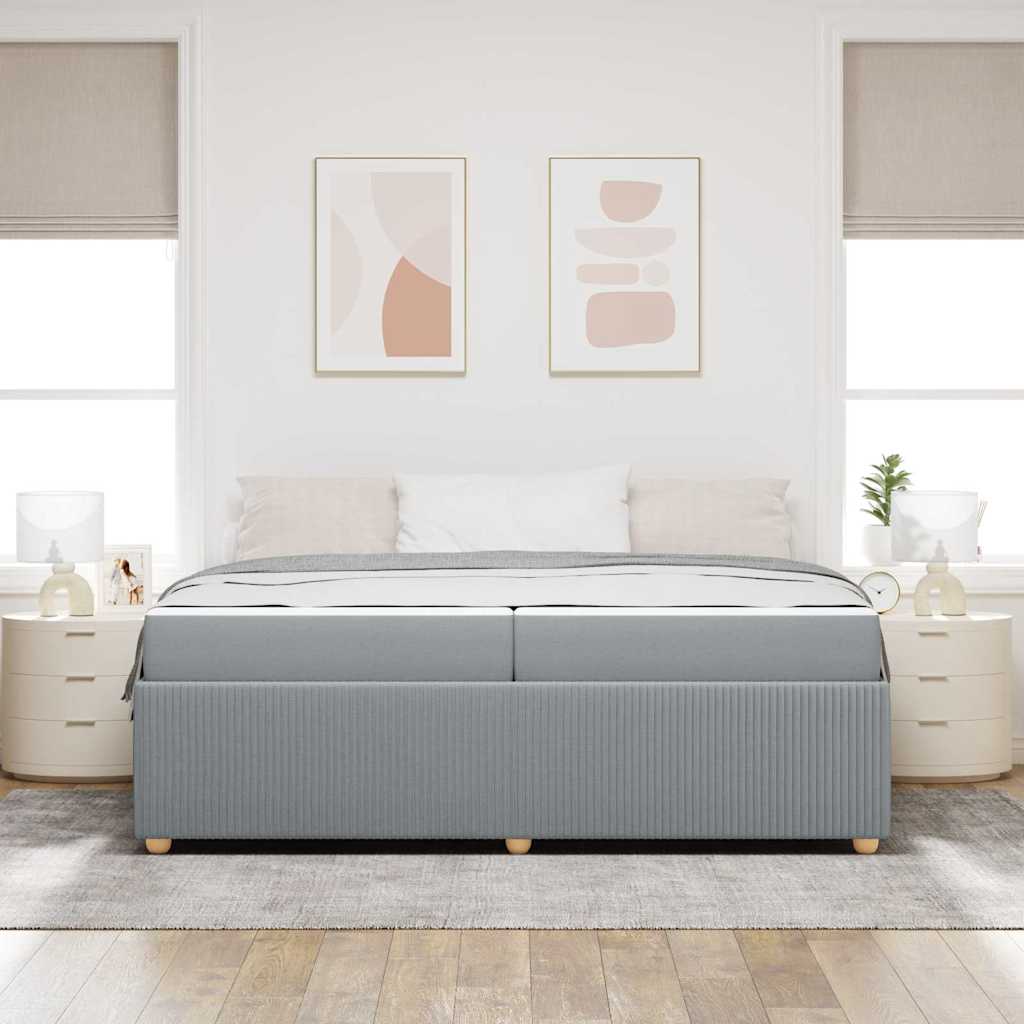 Sengeramme Med Madras Med Madras Lysegrå 200 X 200 Cm Stof - Billede 4