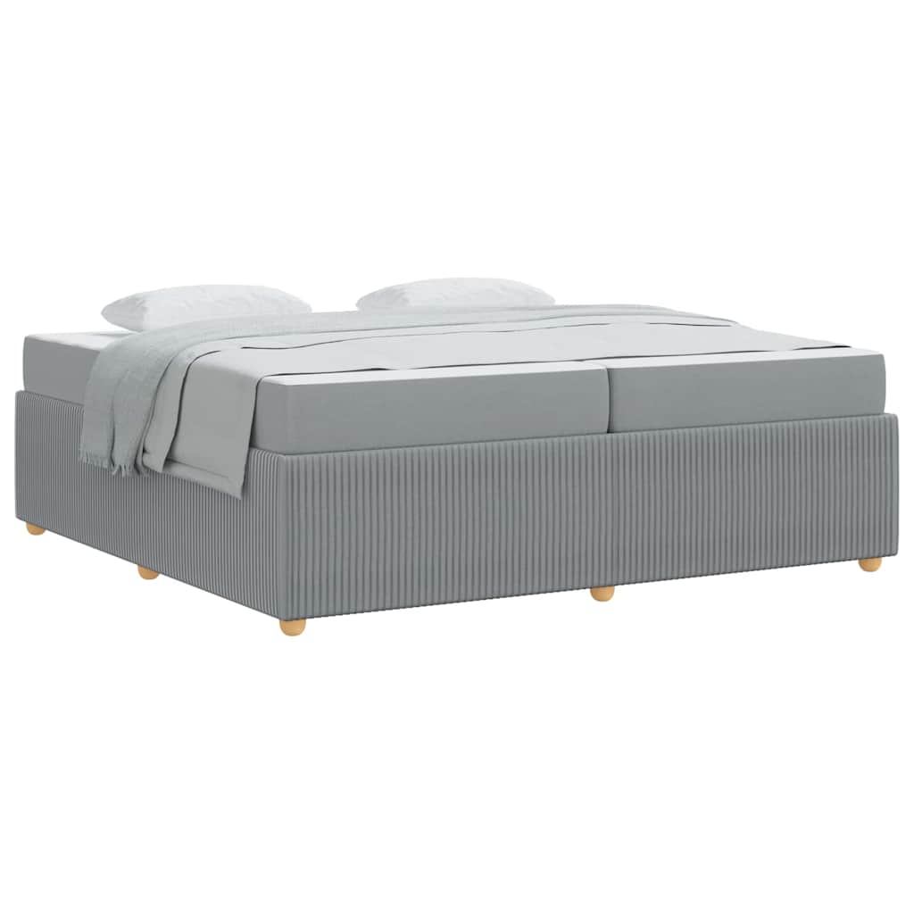 Sengeramme Med Madras Med Madras Lysegrå 200 X 200 Cm Stof - Billede 3