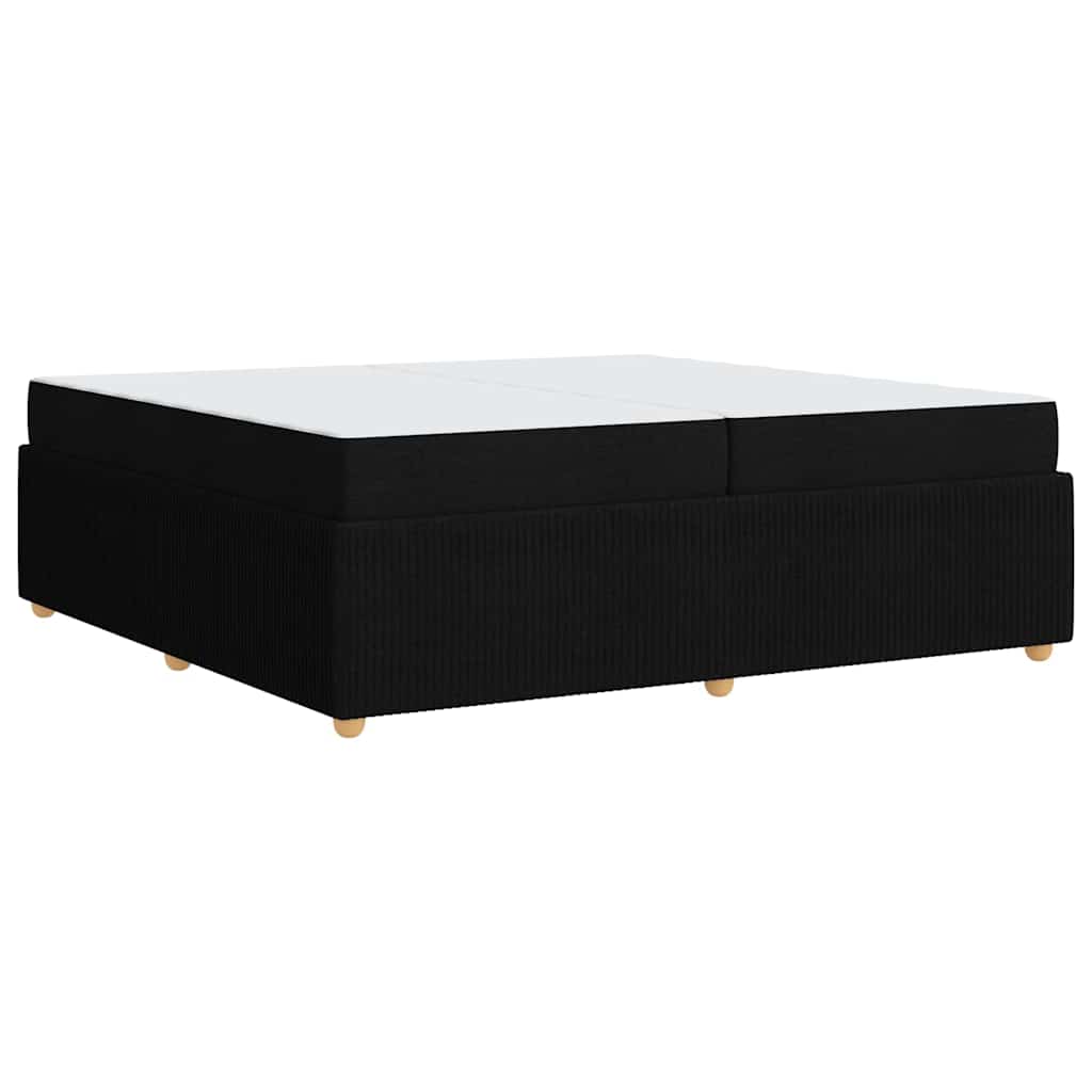 Sengeramme Med Madras Med Madras Sort 200 X 200 Cm Stof - Billede 2