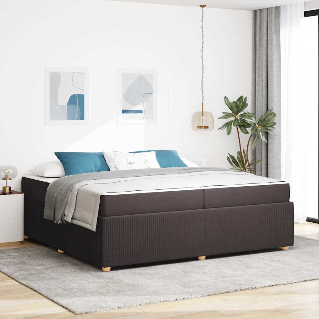 Sengeramme Med Madras Med Madras Mørkebrun 200 X 200 Cm Stof - Hovedbillede