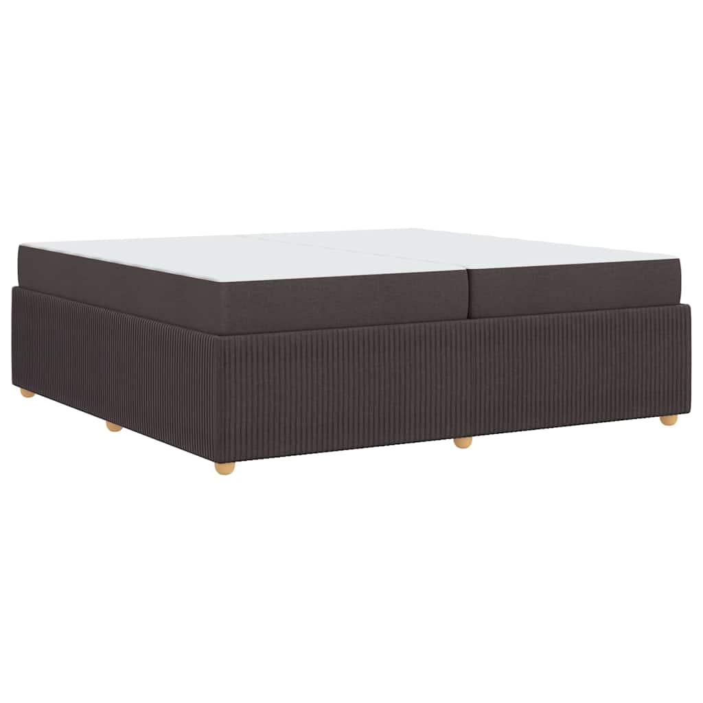 Sengeramme Med Madras Med Madras Mørkebrun 200 X 200 Cm Stof - Billede 2
