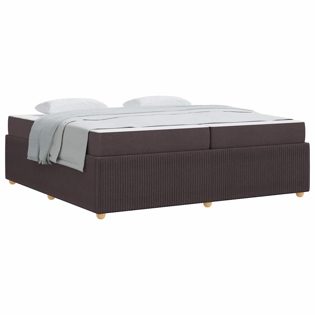 Sengeramme Med Madras Med Madras Mørkebrun 200 X 200 Cm Stof - Billede 3