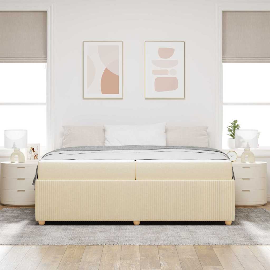 Sengeramme Med Madras Med Madras Creme 200 X 200 Cm Stof - Billede 4