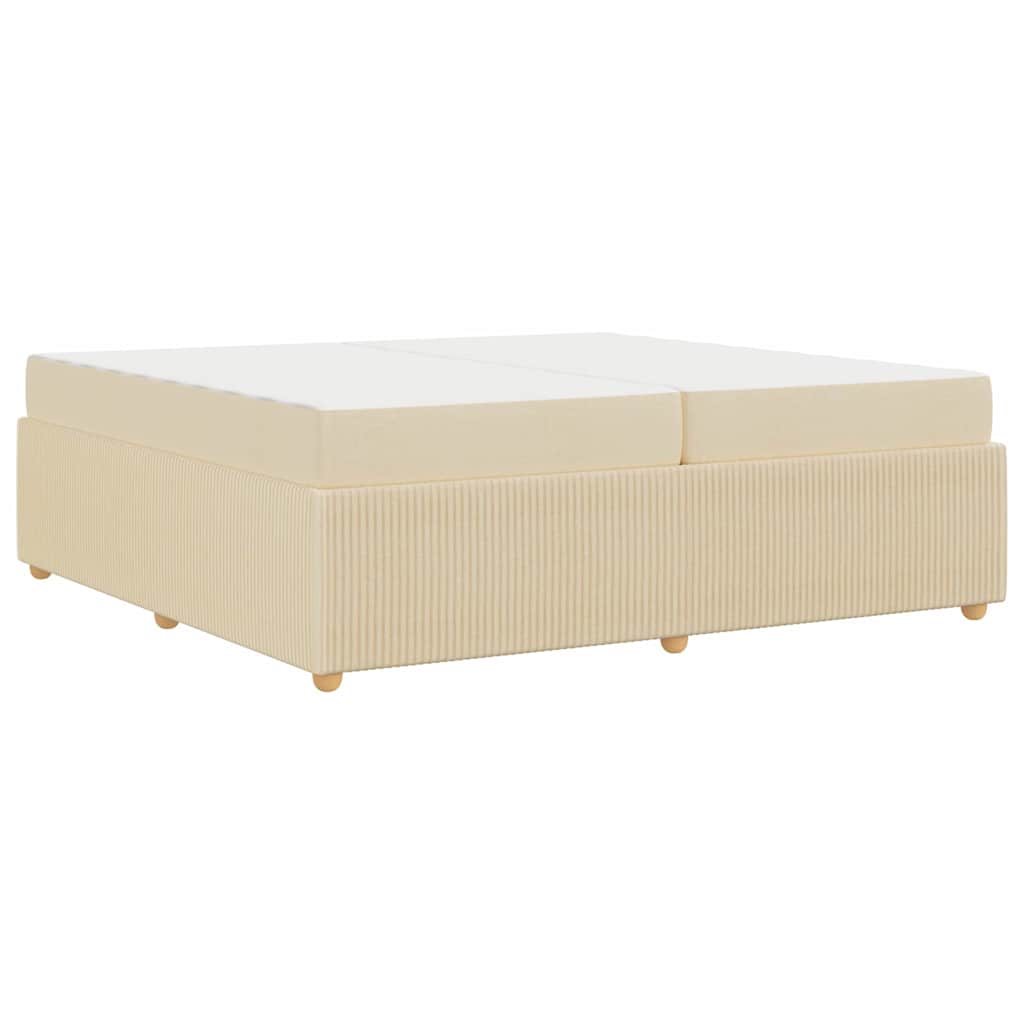 Sengeramme Med Madras Med Madras Creme 200 X 200 Cm Stof - Billede 2