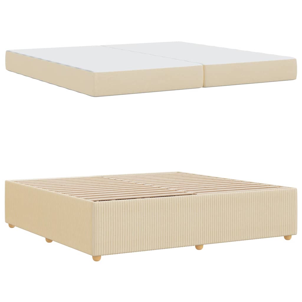 Sengeramme Med Madras Med Madras Creme 200 X 200 Cm Stof - Billede 5