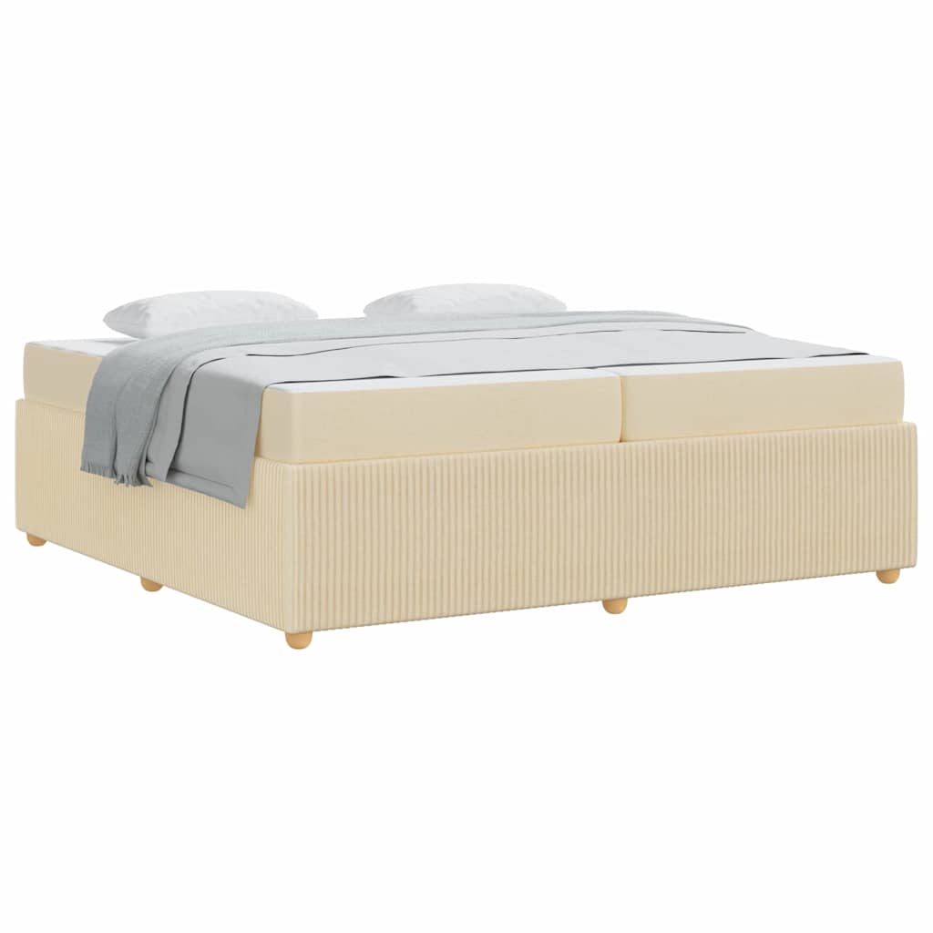 Sengeramme Med Madras Med Madras Creme 200 X 200 Cm Stof - Billede 3