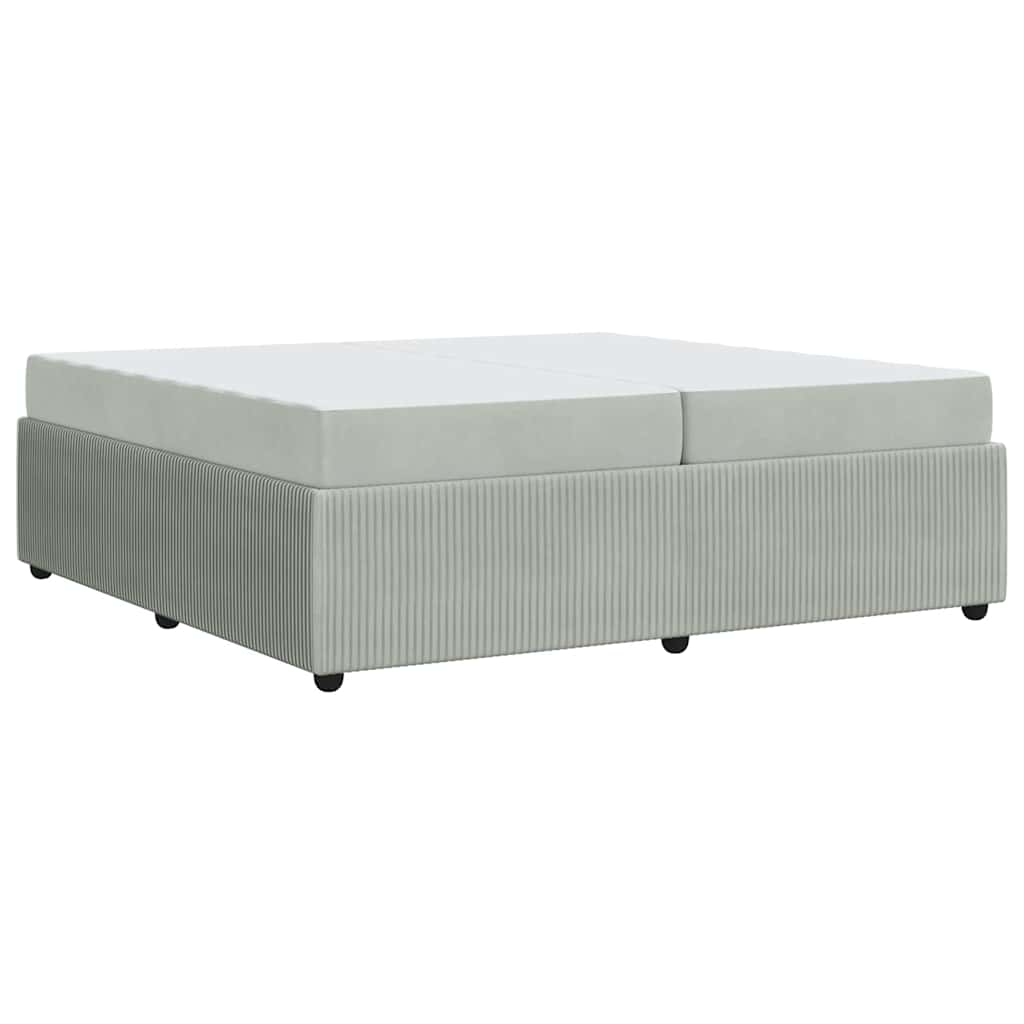 Sengeramme Med Madras Med Madras Lysegrå 200 X 200 Cm Fløjl - Billede 2