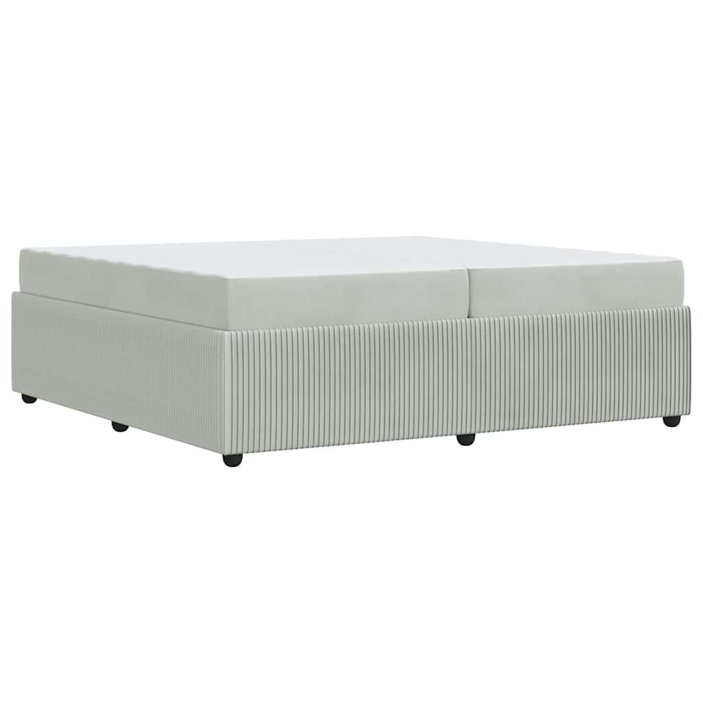 Sengeramme Med Madras Med Madras Lysegrå 200 X 200 Cm Fløjl - Billede 8