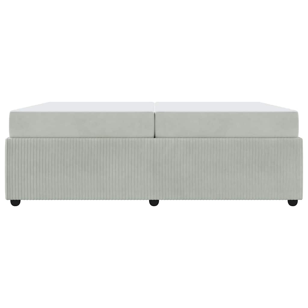 Sengeramme Med Madras Med Madras Lysegrå 200 X 200 Cm Fløjl - Billede 6