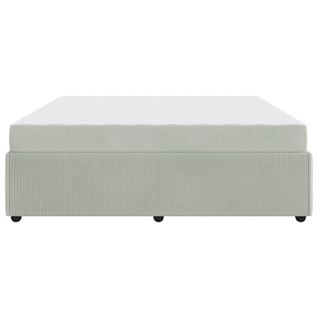 Sengeramme Med Madras Med Madras Lysegrå 200 X 200 Cm Fløjl - Billede 7
