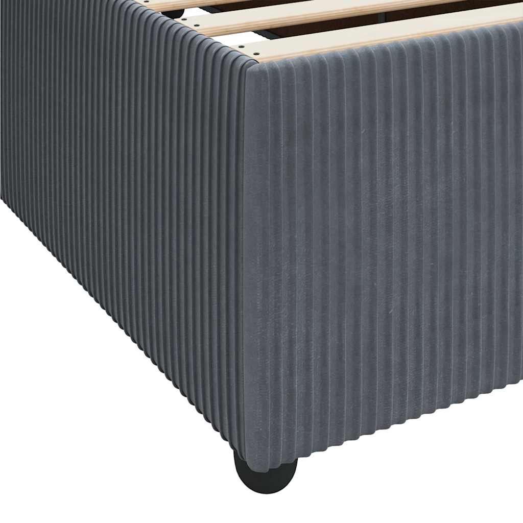 Sengeramme Med Madras Med Madras Mørkegrå 200 X 200 Cm Fløjl - Billede 9