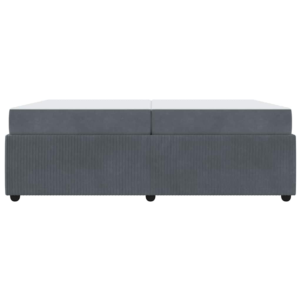 Sengeramme Med Madras Med Madras Mørkegrå 200 X 200 Cm Fløjl - Billede 6