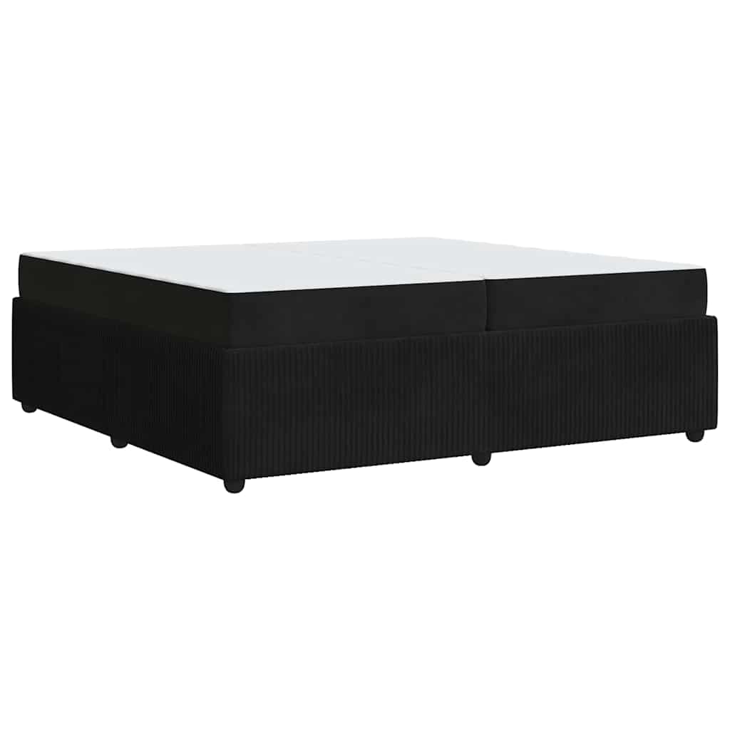 Sengeramme Med Madras Med Madras Sort 200 X 200 Cm Fløjl - Billede 2