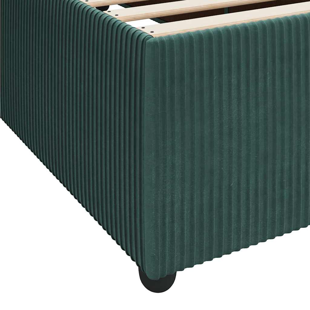 Sengeramme Med Madras Med Madras Mørkegrøn 200 X 200 Cm Fløjl - Billede 9