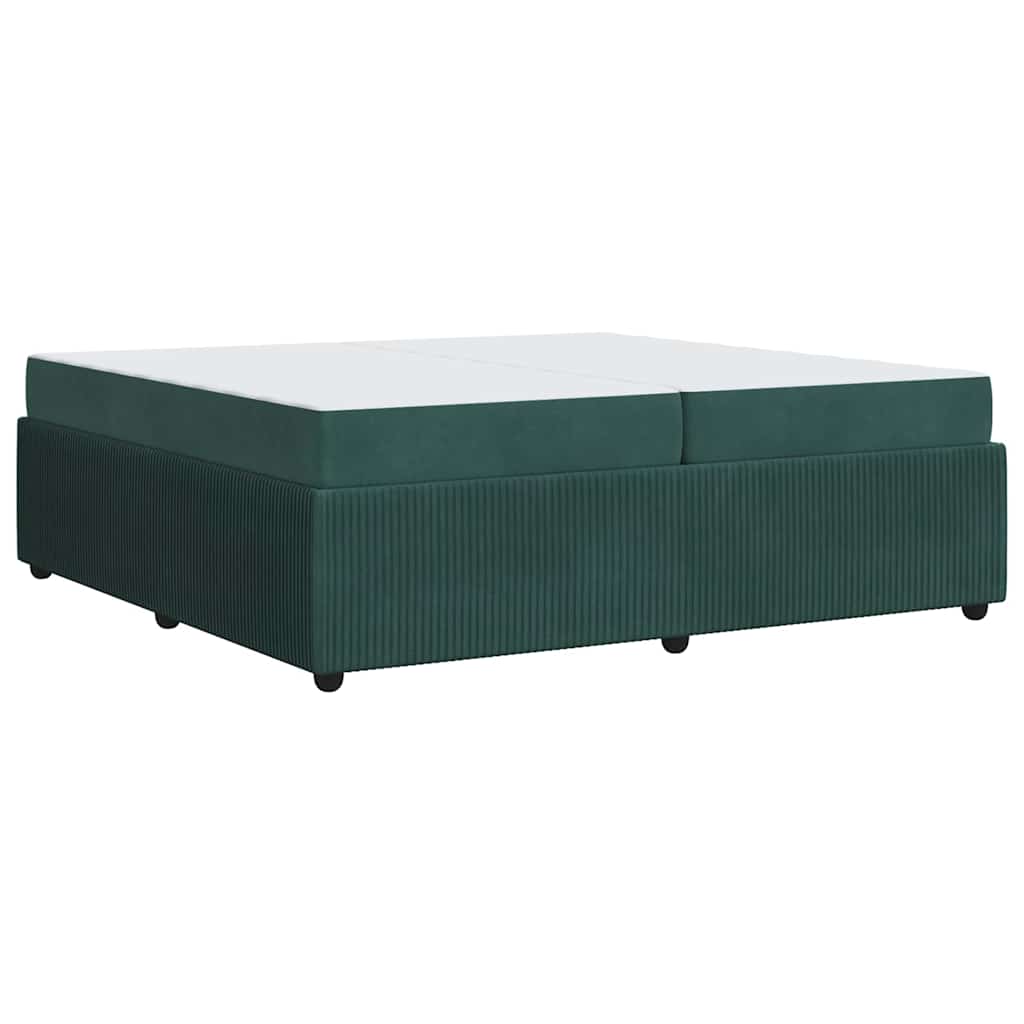 Sengeramme Med Madras Med Madras Mørkegrøn 200 X 200 Cm Fløjl - Billede 2