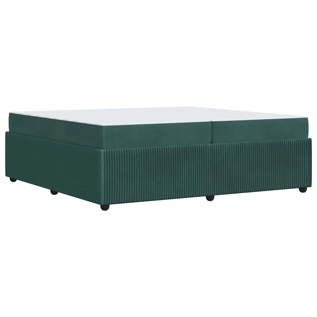 Sengeramme Med Madras Med Madras Mørkegrøn 200 X 200 Cm Fløjl - Billede 8