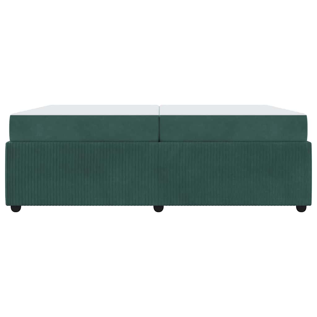 Sengeramme Med Madras Med Madras Mørkegrøn 200 X 200 Cm Fløjl - Billede 6