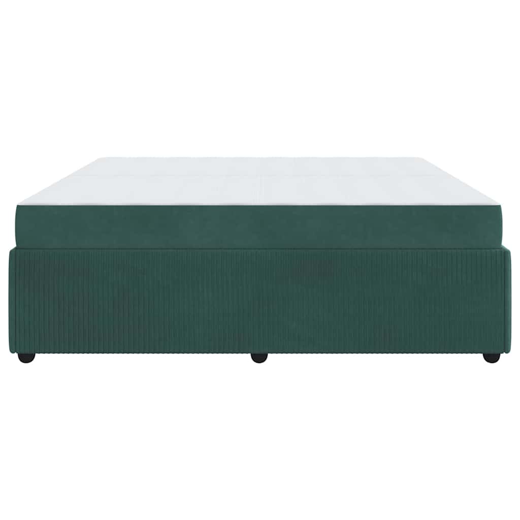 Sengeramme Med Madras Med Madras Mørkegrøn 200 X 200 Cm Fløjl - Billede 7
