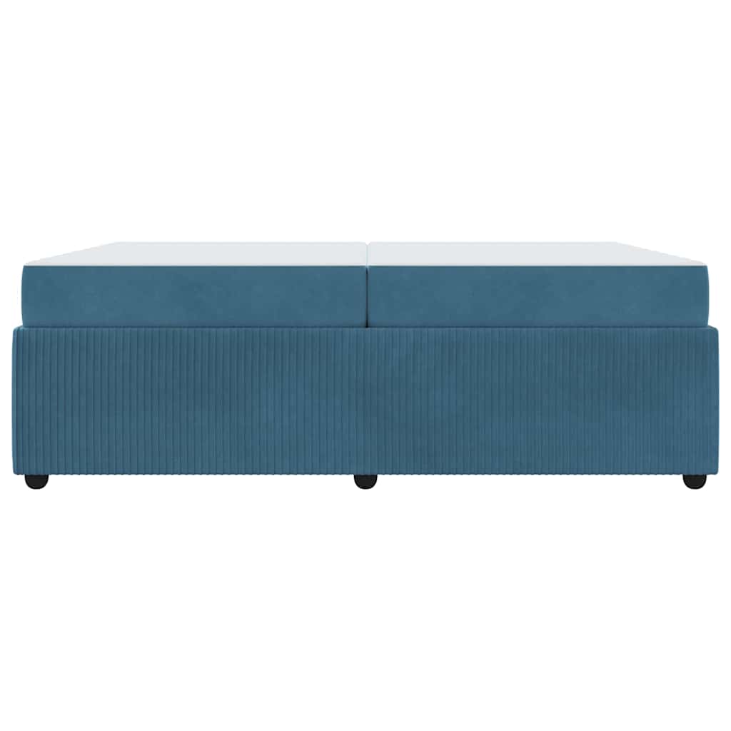 Sengeramme Med Madras Med Madras Blå 200 X 200 Cm Fløjl - Billede 6