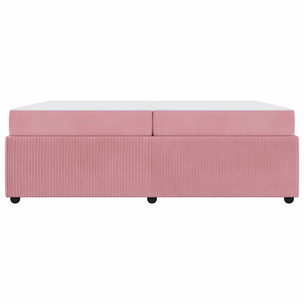 Sengeramme Med Madras Med Madras Lyserød 200 X 200 Cm Fløjl - Billede 6