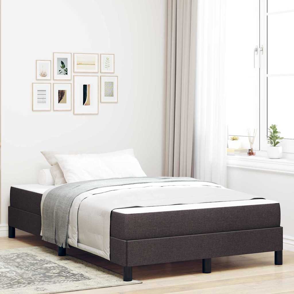 Box Spring Seng Med Madras Mørkebrun 120 X 190 Cm Stof - Hovedbillede