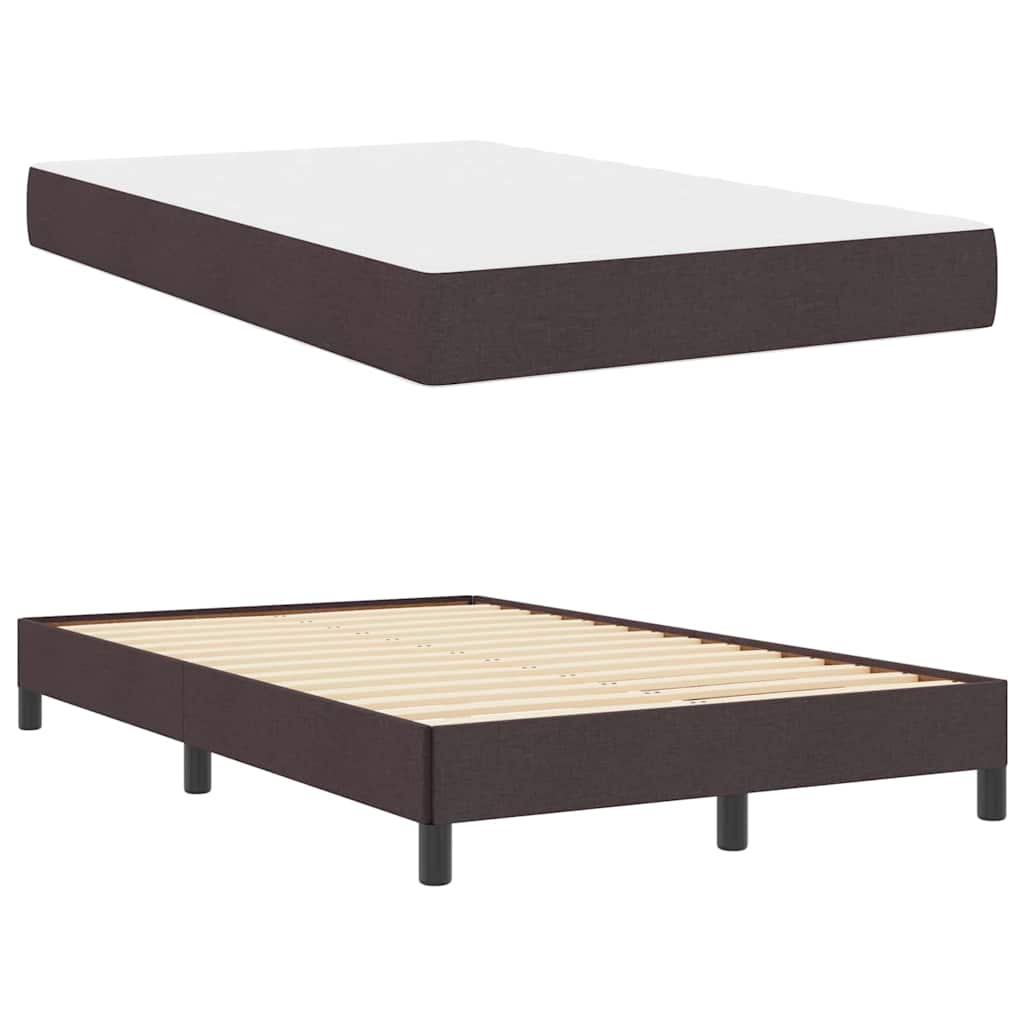Box Spring Seng Med Madras Mørkebrun 120 X 190 Cm Stof - Billede 5