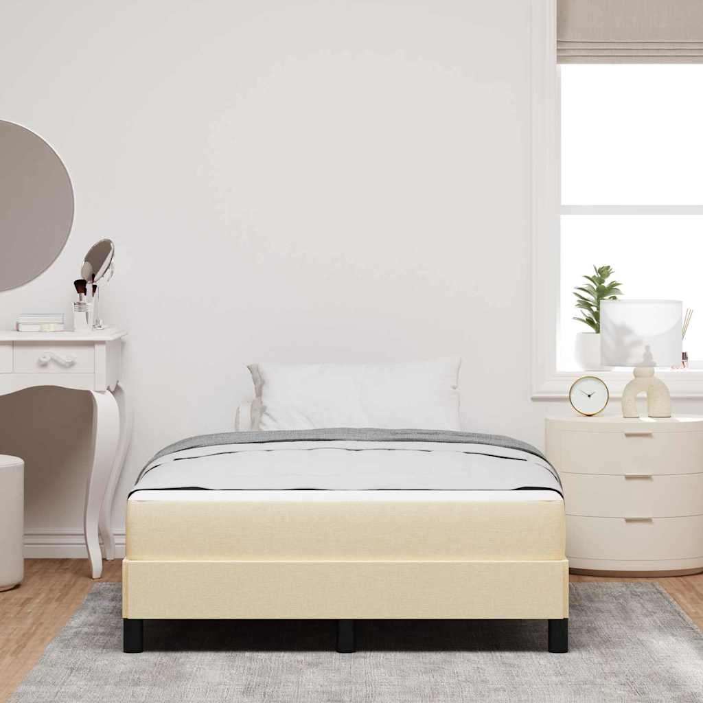 Box Spring Seng Med Madras Creme 120 X 190 Cm Stof - Billede 4