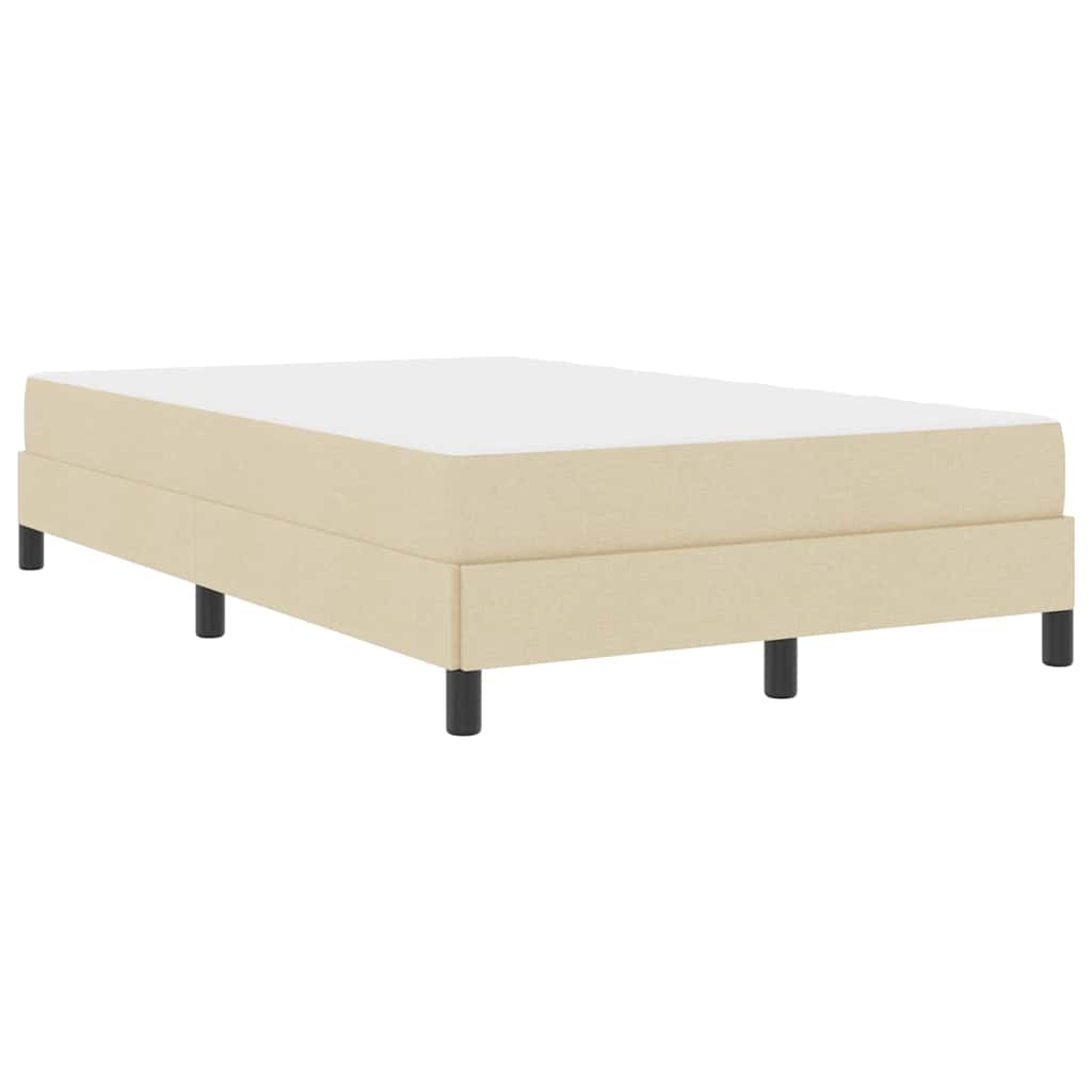 Box Spring Seng Med Madras Creme 120 X 190 Cm Stof - Billede 2