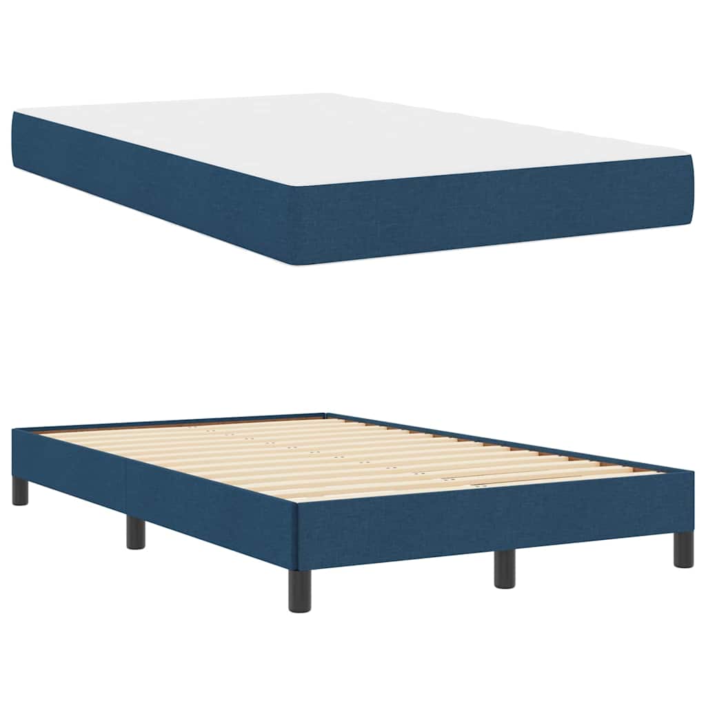 Box Spring Seng Med Madras Blå 120 X 190 Cm Stof - Billede 5