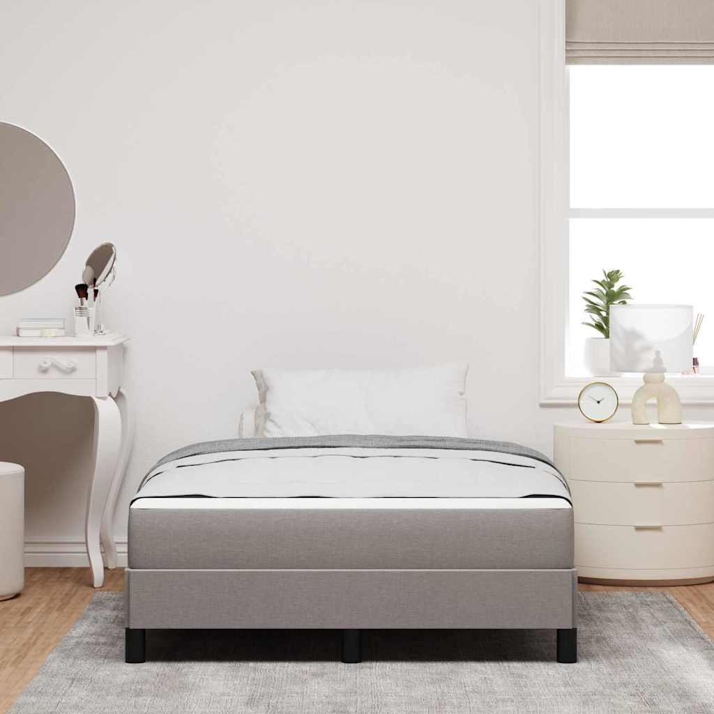 Box Spring Seng Med Madras Gråbrun 120 X 200 Cm Stof - Billede 4