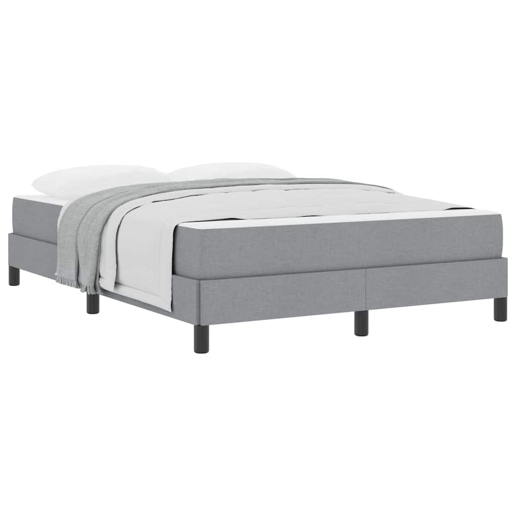 Box Spring Seng Med Madras Lysegrå 140 X 200 Cm Stof - Billede 3