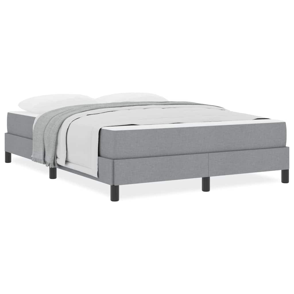 Box Spring Seng Med Madras Lysegrå 140 X 200 Cm Stof - Billede 4