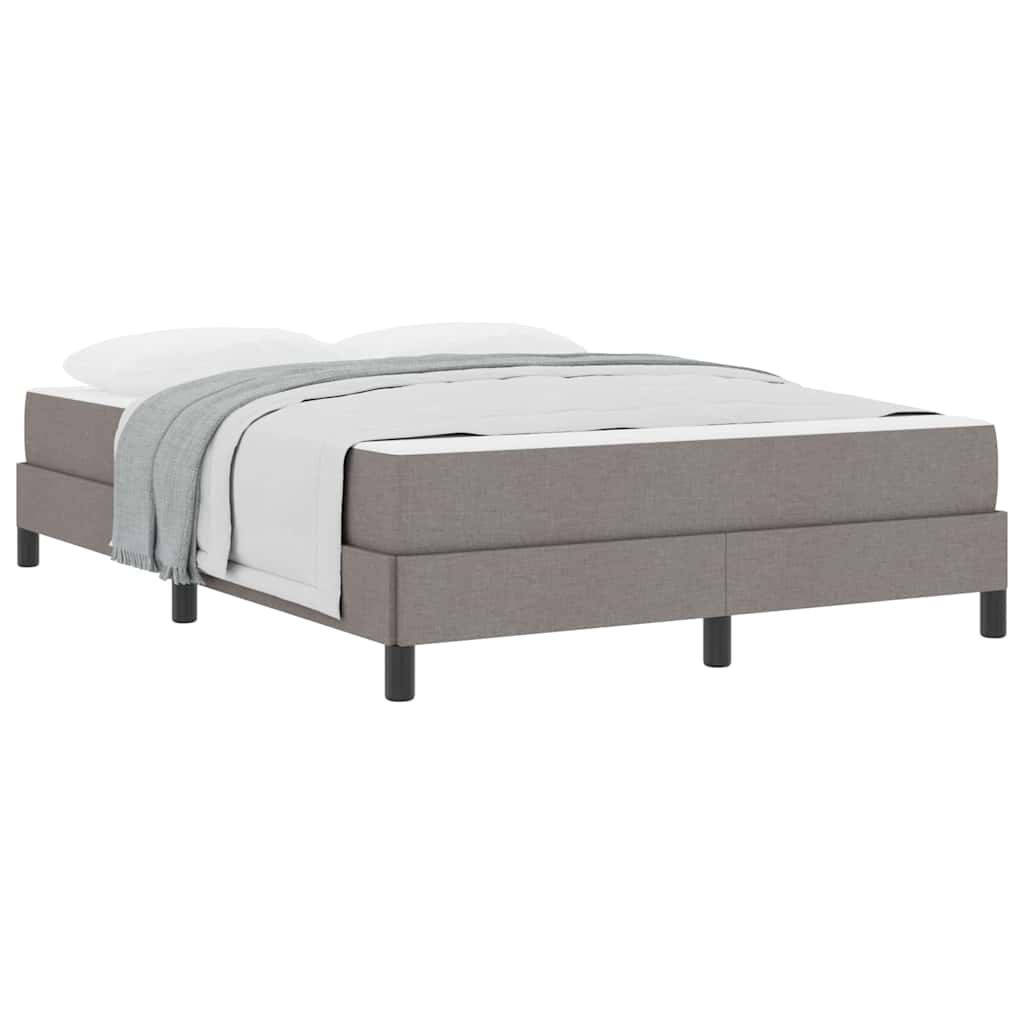 Box Spring Seng Med Madras Gråbrun 160 X 200 Cm Stof - Billede 3