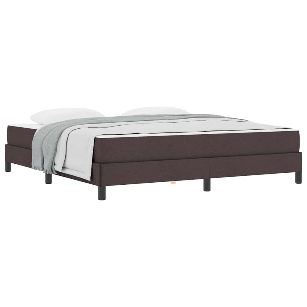 Box Spring Seng Med Madras Mørkebrun 180 X 200 Cm Stof - Billede 3