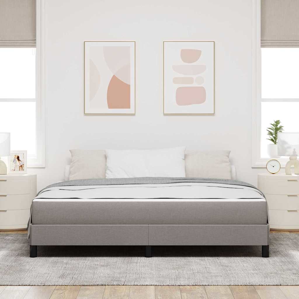 Box Spring Seng Med Madras Gråbrun 180 X 200 Cm Stof - Billede 4