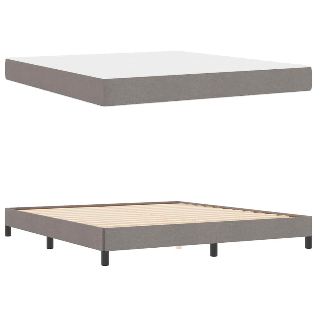 Box Spring Seng Med Madras Gråbrun 180 X 200 Cm Stof - Billede 5
