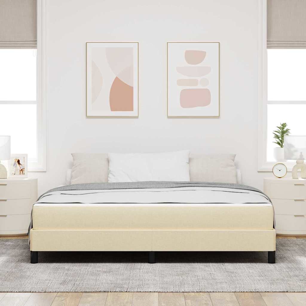 Box Spring Seng Med Madras Creme 180 X 200 Cm Stof - Billede 4