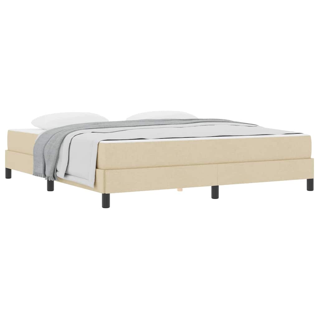 Box Spring Seng Med Madras Creme 180 X 200 Cm Stof - Billede 3