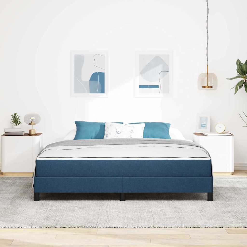 Box Spring Seng Med Madras Blå 180 X 200 Cm Stof - Billede 4