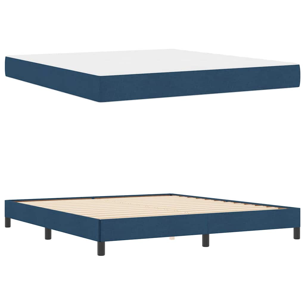 Box Spring Seng Med Madras Blå 180 X 200 Cm Stof - Billede 5