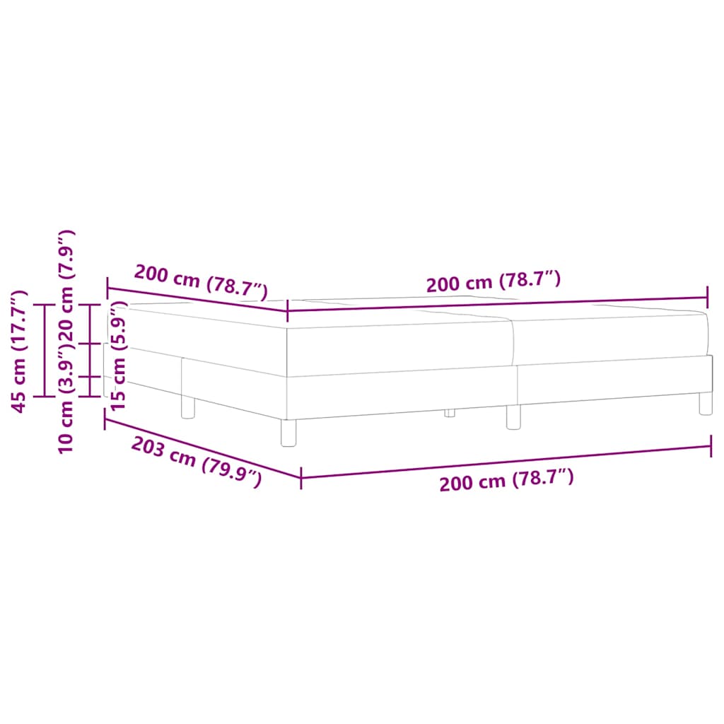 Box Spring Seng Med Madras Sort 200 X 200 Cm Stof - Billede 12