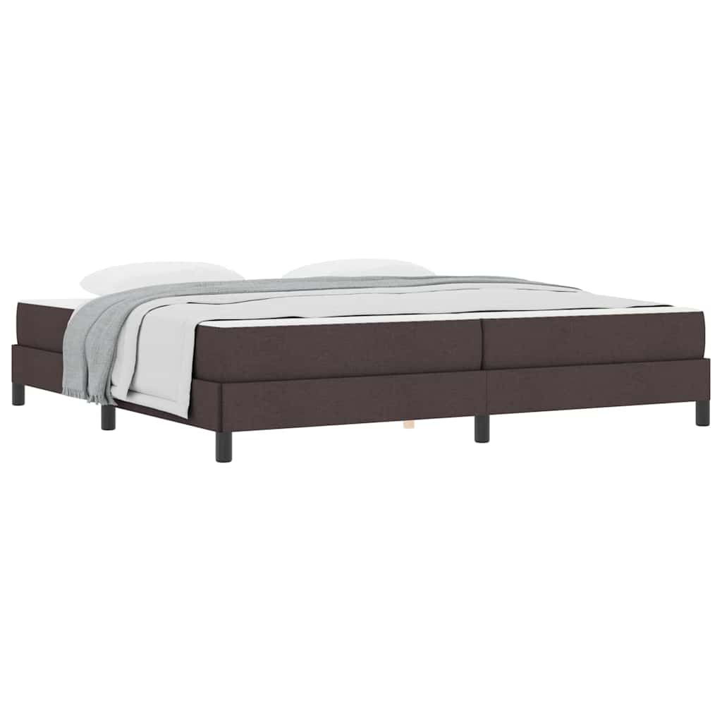 Box Spring Seng Med Madras Mørkebrun 200 X 200 Cm Stof - Billede 3