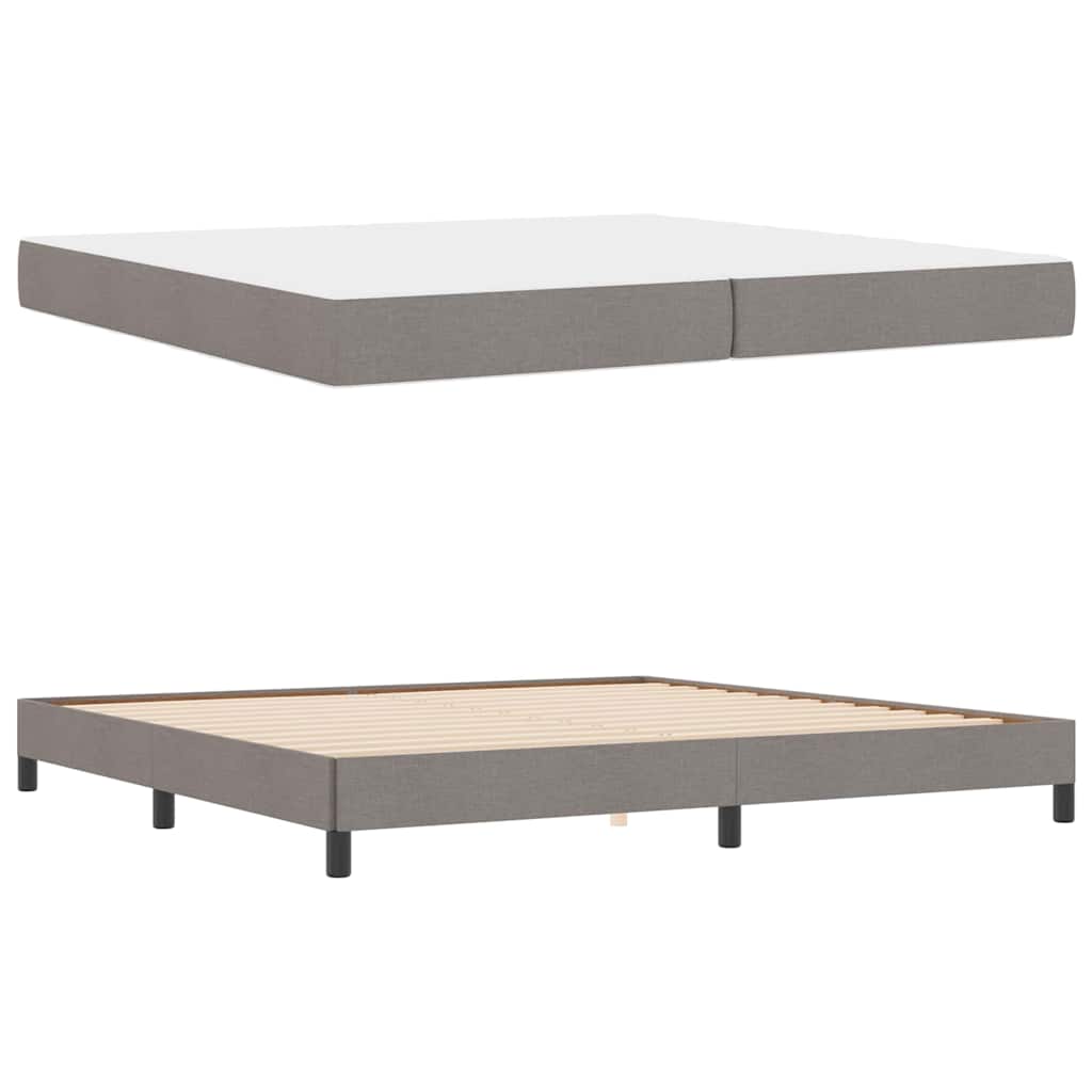 Box Spring Seng Med Madras Gråbrun 200 X 200 Cm Stof - Billede 5