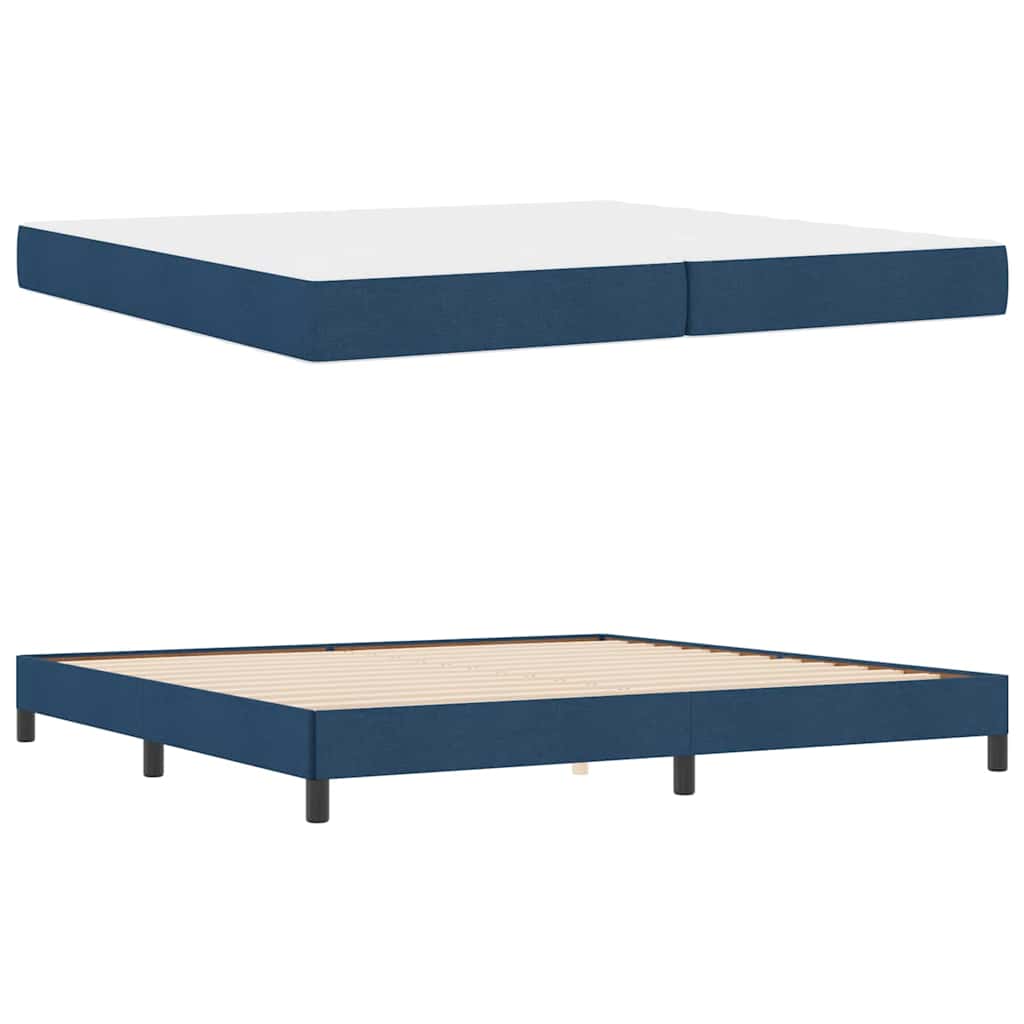 Box Spring Seng Med Madras Blå 200 X 200 Cm Stof - Billede 5