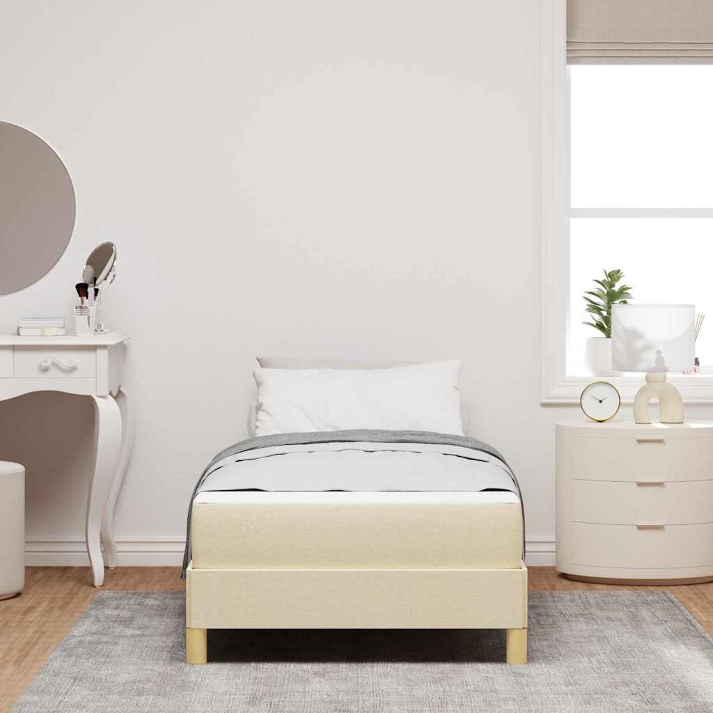 Box Spring Seng Creme Og Brun 80 X 200 Cm - Billede 4