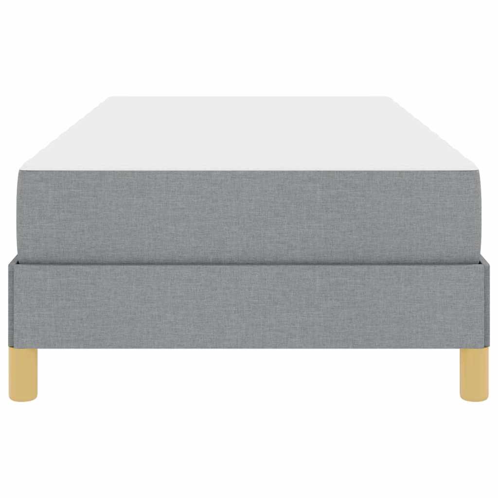 Box Spring Seng Lysegrå Og Brun 90 X 190 Cm - Billede 5