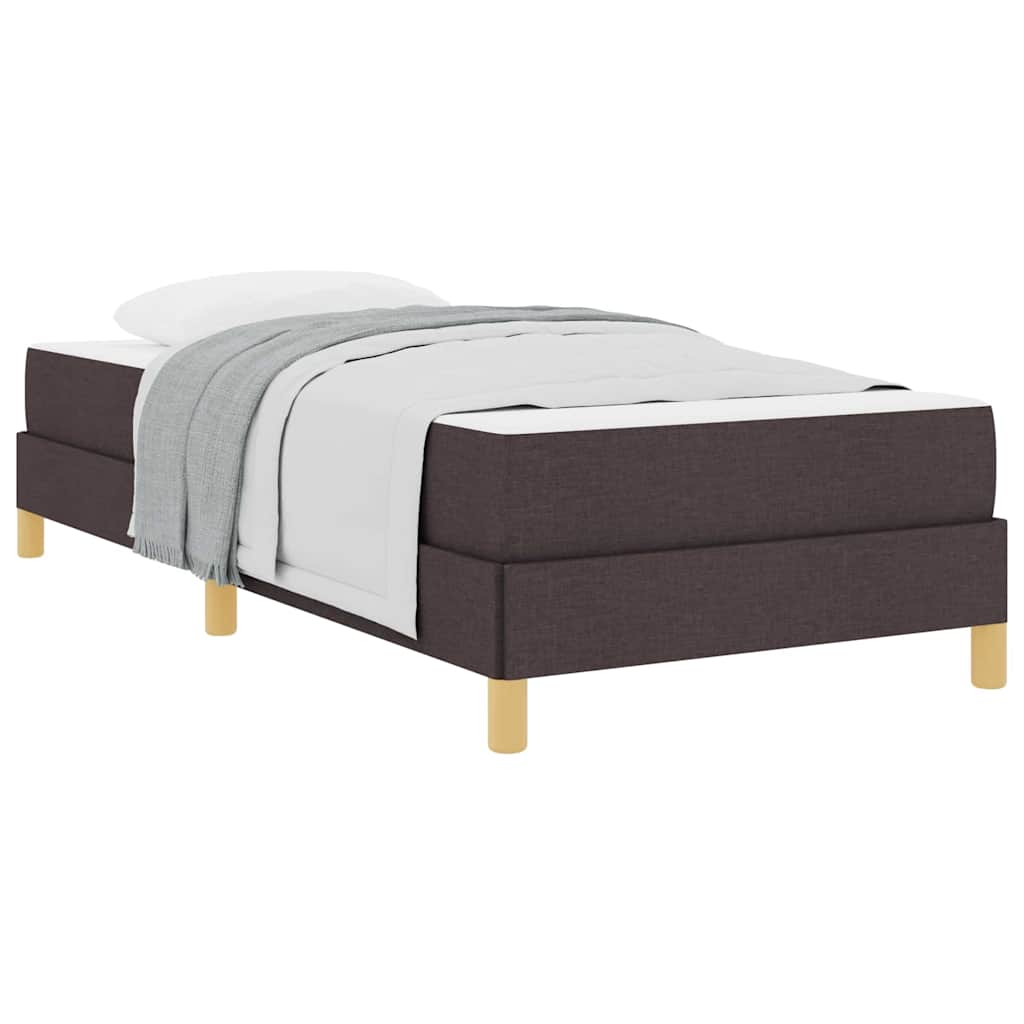 Box Spring Seng Brun 90 X 190 Cm Stof Og Konstrueret Træ - Billede 3